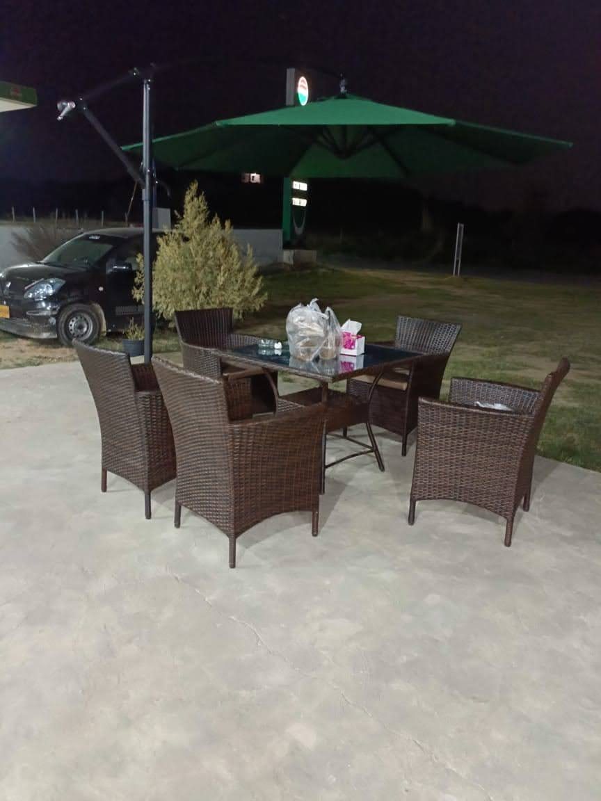 Evening seating on the café patio